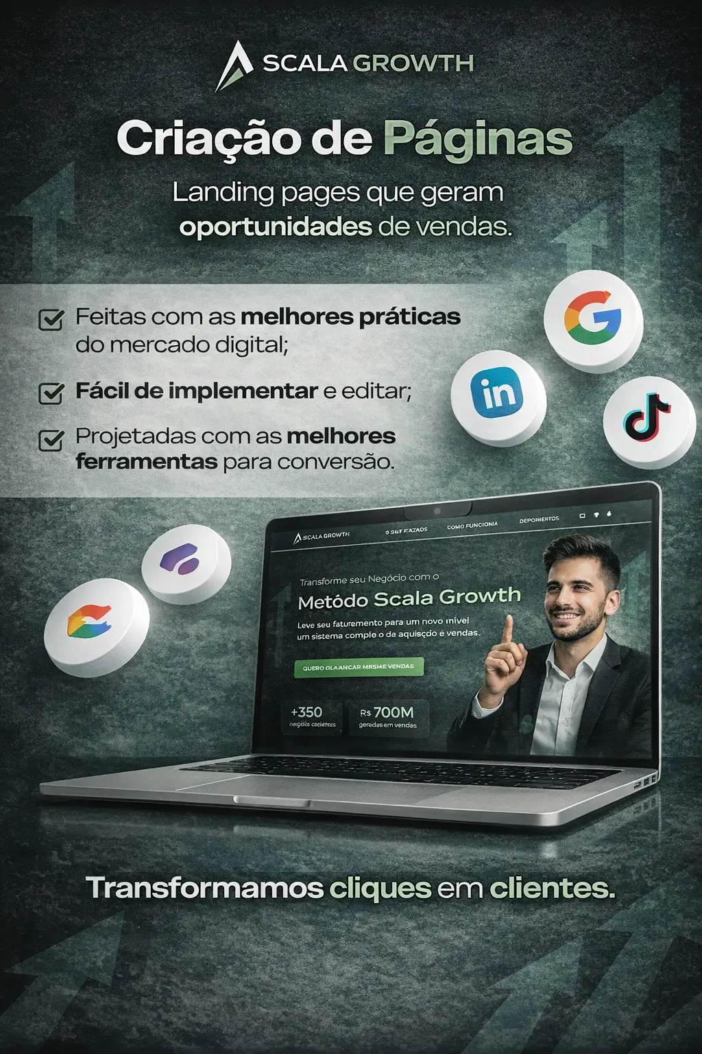 Criação de páginas otimizadas para conversão e SEO